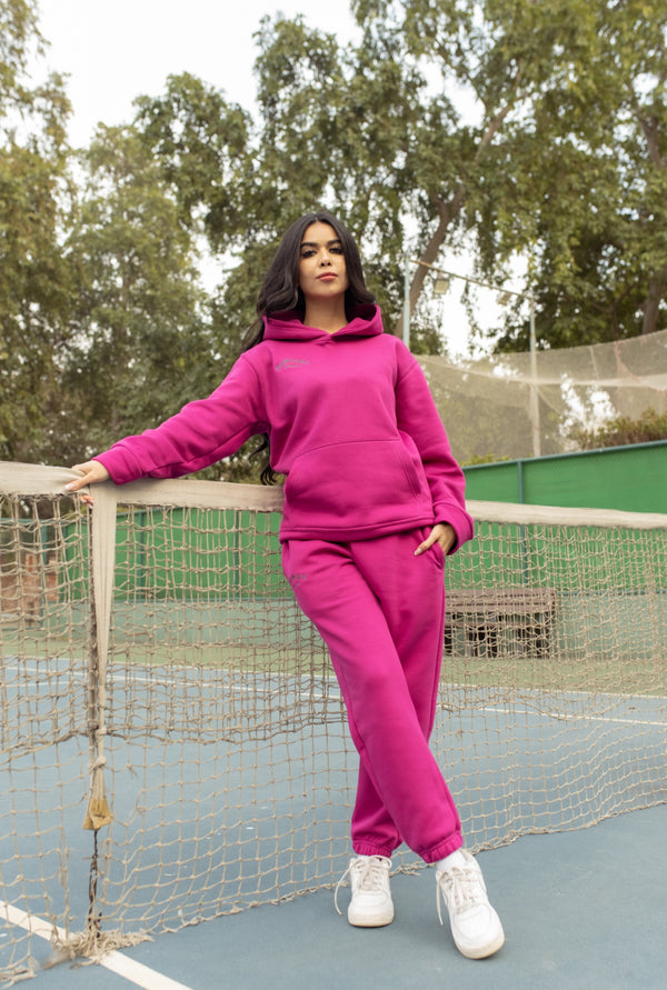 Fuschia Hoodie with Sweatpants
