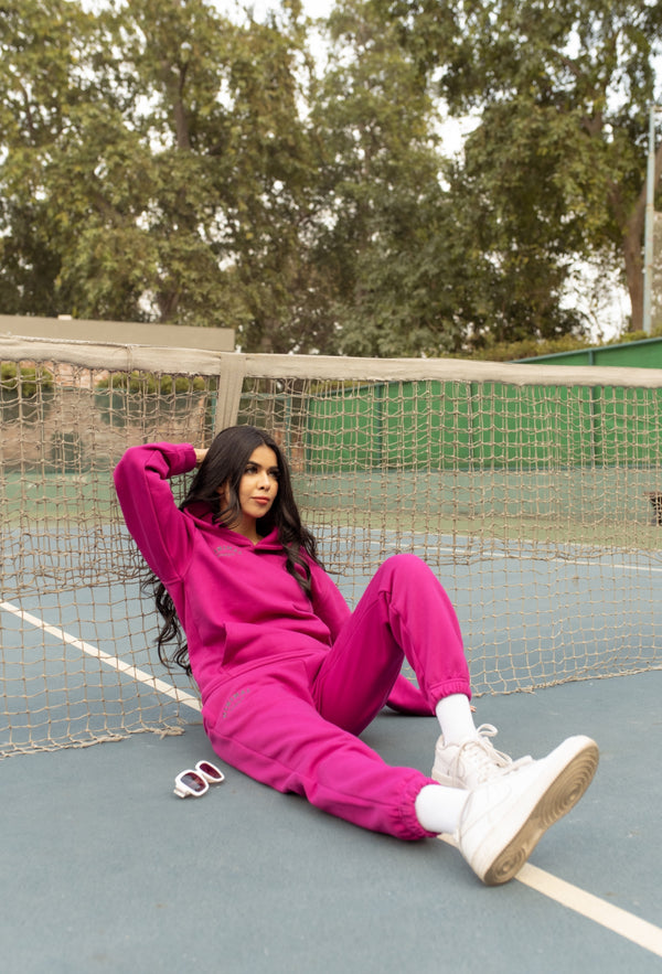 Fuschia Hoodie with Sweatpants