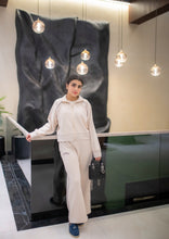 Eggshell White Cropped Zipper with Wide Leg Pants