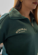 Emerald Green Half Zipper with Wide Leg Pants