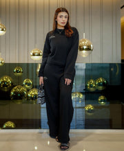 Black Sweatshirt with Wide Leg Pants