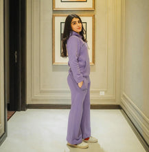 French Lilac Hoodie with Wide Leg Pants