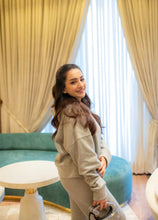 Light Grey Cropped Hoodie with Wide Leg Pants
