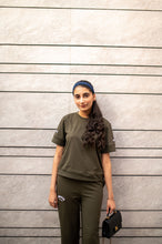 Olive Palmer Green Croptop Set