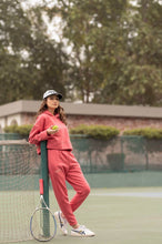 Rouge Pink Cropped Hoodie with Sweatpants