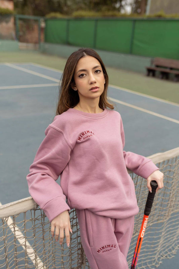 Light Mauve Sweatshirt with Sweatpants