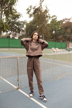 Mocha Cropped Hoodie with Sweatpants