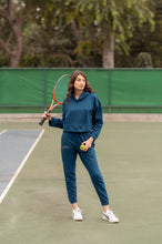 Berry Blue Cropped Hoodie with Sweatpants